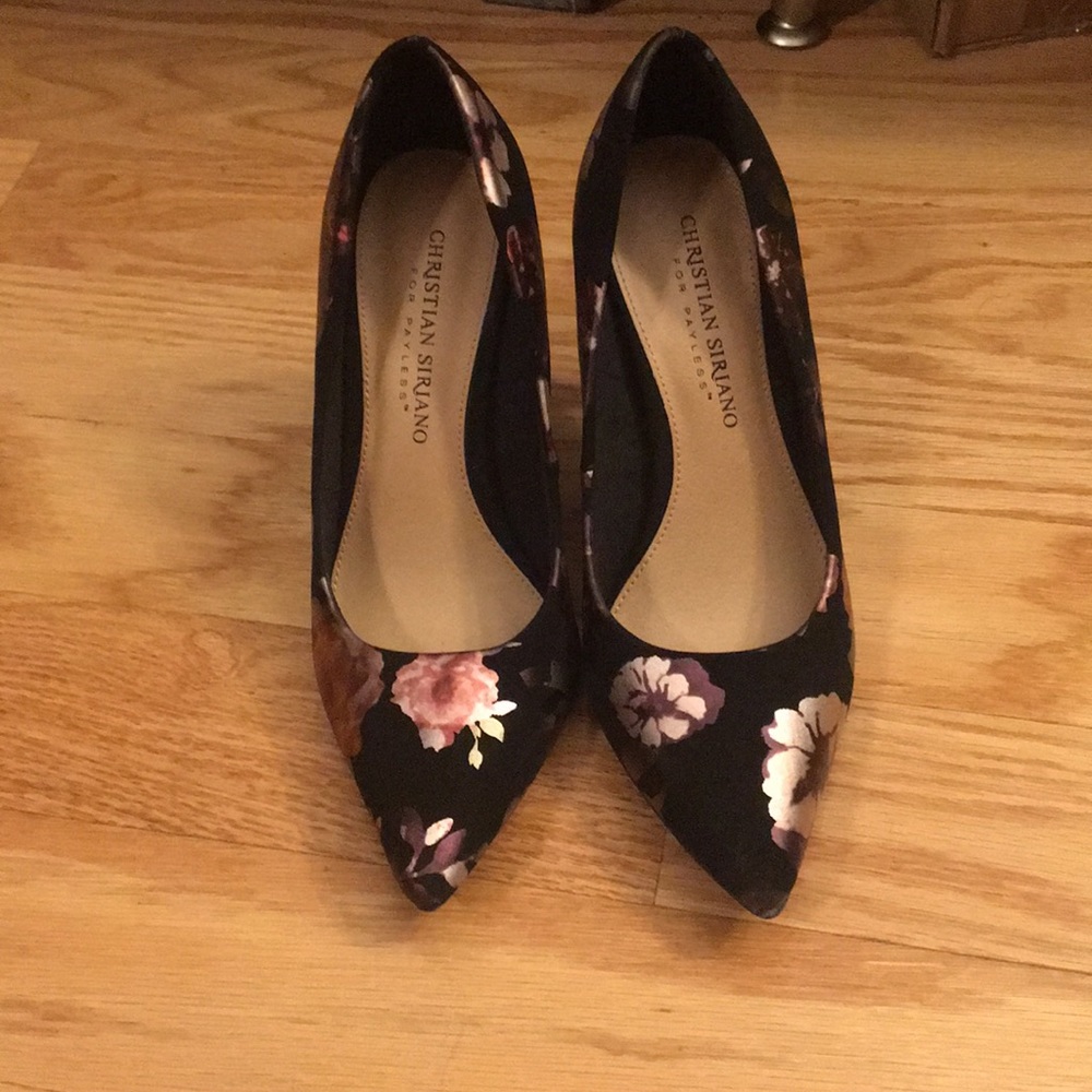 Christina Soriano Stilettos. 6. Black floral